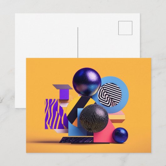 Abstracte rangschikking met kleurrijke bollen briefkaart (Voorkant / Achterkant)