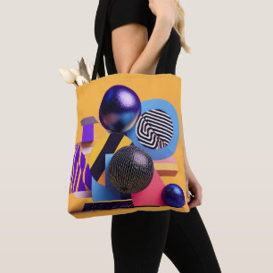 Abstracte rangschikking met kleurrijke bollen draagtas