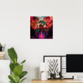 Abstracte Raven Skull Witchy AI Art Matte Waarde Poster (Thuiskantoor)