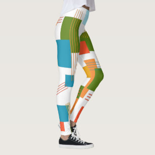 Abstracte rechthoeken en lijnen leggings