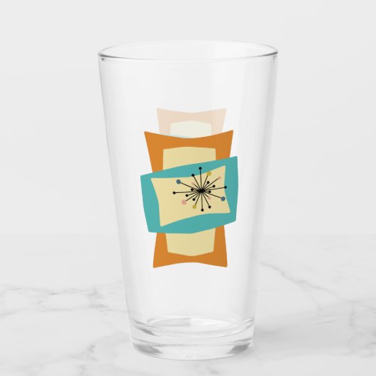 Abstracte rechthoeken Mid Century Modern Glas (Voorkant)