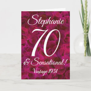 Abstracte Red Rose 70 en Sensational Birthday Kaart