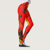 Abstracte Red Yellow Black Shiny Girly Chic-Mode Leggings (Rechts)
