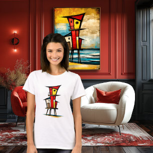 Abstracte reddingstoren Expressionistische Kunst T-shirt
