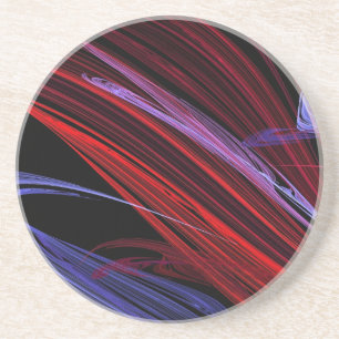 Abstracte reeks-1— rood blauw Onderzetter 1 van