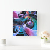 Abstracte reflecterende ringen vierkante klok (Huis)