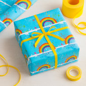 Abstracte Regenboog Bloemen Wervelingen en Paint S Cadeaupapier