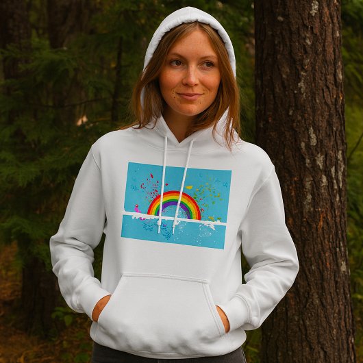 Abstracte Regenboog Bloemen Wervelingen en Paint S Hoodie