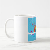 Abstracte Regenboog Bloemen Wervelingen en Paint S Koffiemok (Links)