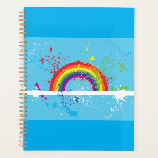 Abstracte Regenboog Bloemen Wervelingen en Paint S Planner (Voorkant)