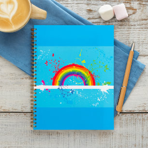 Abstracte Regenboog Bloemen Wervelingen en Paint S Planner