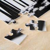 Abstracte Regenboog Confetti in Silhouette Forest Legpuzzel (Zijkant)