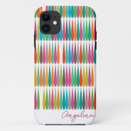 Abstracte regenboog druppels patroon Aangepaste na iPhone 11 Hoesje