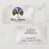 Abstracte regenboog Gingko Tree Visitekaartje (Voorkant / Achterkant)