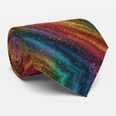 Abstracte regenboog gouden faux glitter stropdasse stropdas (Opgerold)