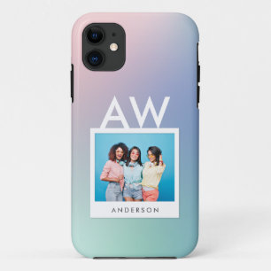 Abstracte regenboog gradiënt beste vrienden foto iPhone 11 hoesje