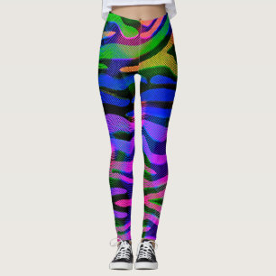 Abstracte Regenboog Holografische Look Leggings