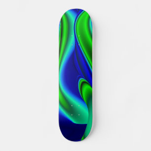 Abstracte regenboog in groen en blauw skateboard