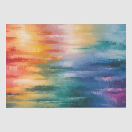 Abstracte Regenboog Kleuren Horizon Art Decoupage Tissuepapier (Voorkant)