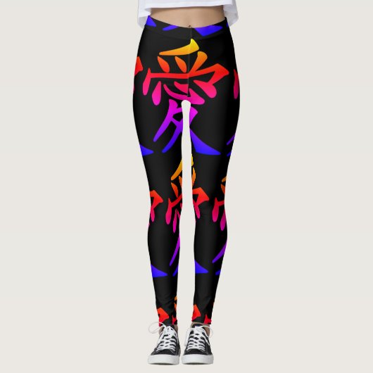 Abstracte regenboog leggings (Voorkant)