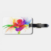 Abstracte Regenboog Lorikeet Verfspatten Bagagelabel (Achterkant horizontaal)