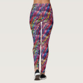 Abstracte regenboog strepen disco glitterpatroon leggings (Achterkant)