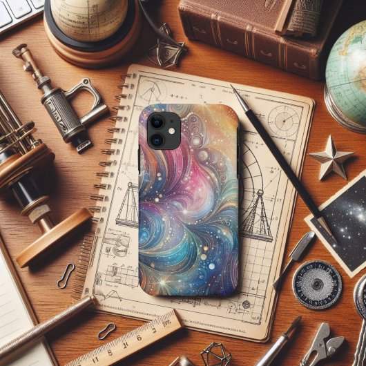 Abstracte Regenboog Swirls en Sparkles Case-Mate iPhone Case