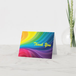 Abstracte Regenboog Wervel Dank Je Wel Notitiekaar Bedankkaart