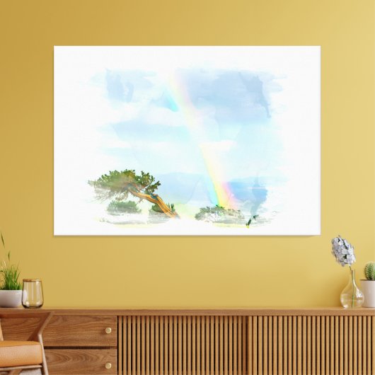 *~* Abstracte regenboogbergen Ocean Artsy AR11 Canvas Afdruk (Insitu (Woonkamer))