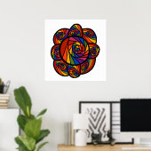 Abstracte regenboogbloem poster (Thuiskantoor)
