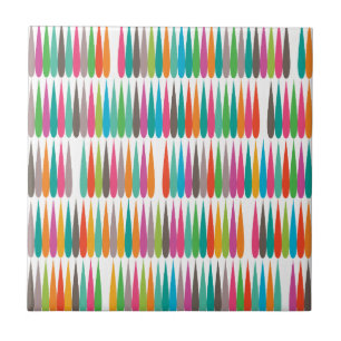 Abstracte regenboogdruppels kleurrijk modern patro tegeltje