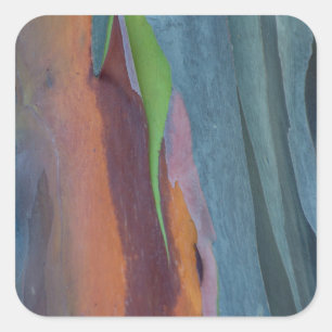 Abstracte Regenbooggomboom Vierkante Sticker