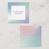 Abstracte regenbooggradiënt vierkante visitekaartje (Voorkant / Achterkant)