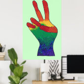 Abstracte regenbooghandtekening, aangepast poster (Thuiskantoor)