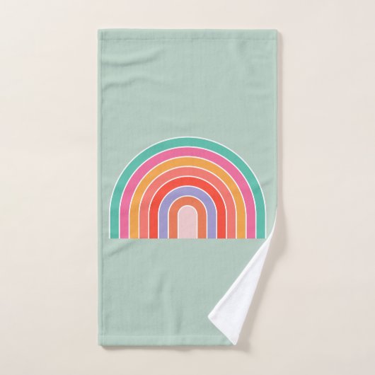 Abstracte regenboogkleurige moderne Arch Mint Gree Bad Handdoek (Handdoek)