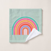 Abstracte regenboogkleurige moderne Arch Mint Gree Bad Handdoek (Wasdoekje)