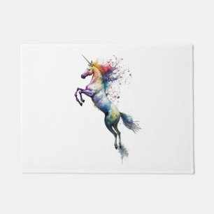 Abstracte regenboogkleurige waterverf van een eenh deurmat