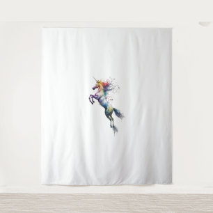 Abstracte regenboogkleurige waterverf van een eenh wandkleed