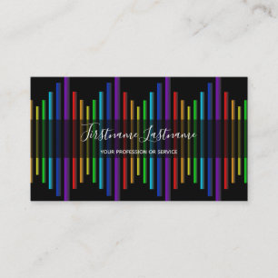 Abstracte regenboogkleurlijnkalligrafie visitekaartje