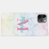 Abstracte regenboogmarmer roze blauw geel Case-Mate iPhone case (Achterkant (horizontaal))
