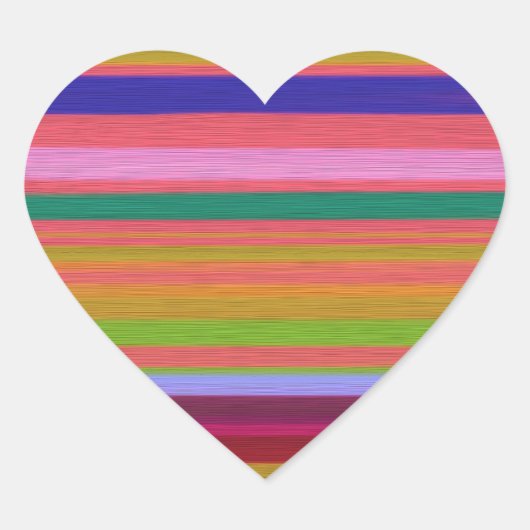 Abstracte regenboogstrepen moderne hart sticker (Voorkant)