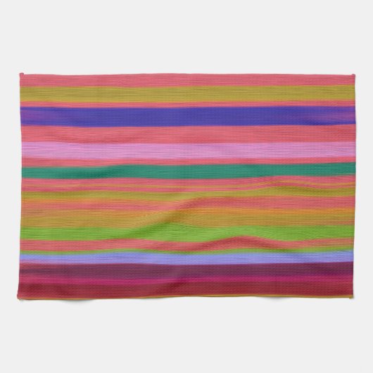 Abstracte regenboogstrepen moderne theedoek (Horizontaal)