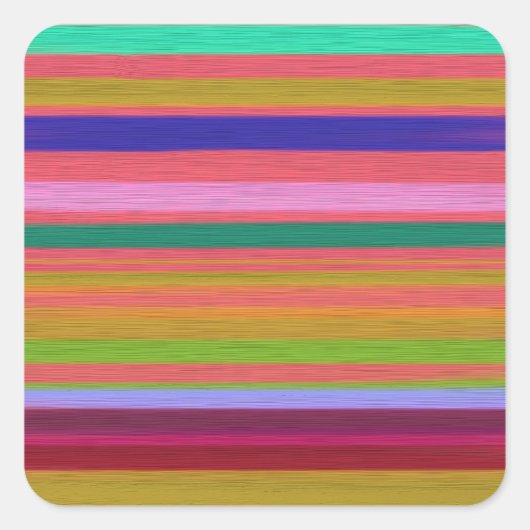 Abstracte regenboogstrepen moderne vierkante sticker (Voorkant)