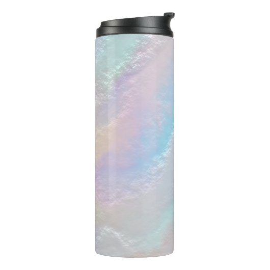Abstracte regenboogtextuur thermosbeker (Gedraaid links)