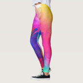 Abstracte regenboogWaterverf Leggings (Links)