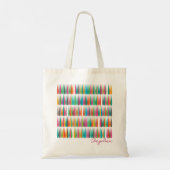Abstracte regendropjes patroon Aangepaste naam Tote Bag (Achterkant)