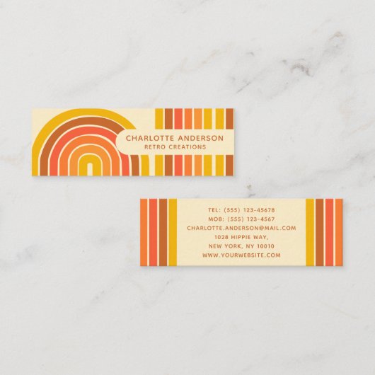Abstracte rendy naam Retro  Wave Mini Visitekaartje (Voorkant / Achterkant)