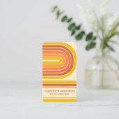 Abstracte rendy naam Retro  Wave Visitekaartje (Staand voorkant)