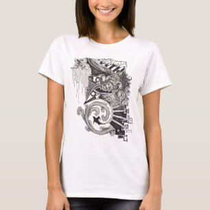 Abstracte reptielen t-shirt