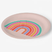 Abstracte Retro Colorful Rainbow Papieren Bordje (Gekanteld)